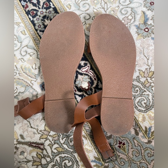 Madewell The Boardwalk Ankle Strap Sandal - neutral brown color size 8 like new! - Picture 5 of 6